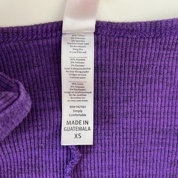 LuLaRoe Purple Ribbed Shirt Top Blouse ((size XS)) - Picture 7 of 7
